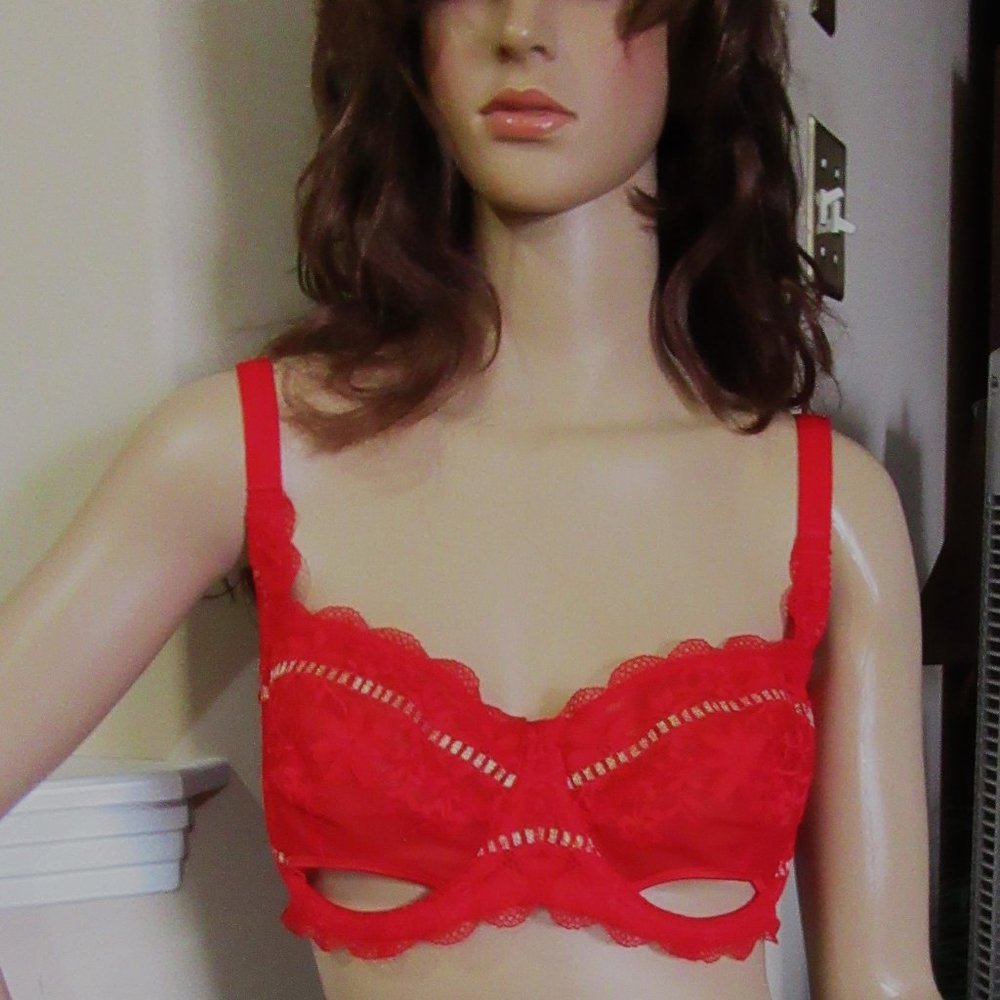 New Red Lace Bra Deyllo  Size 36 DDD/F